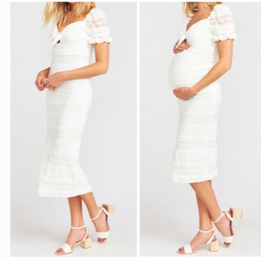 Show Me Your MuMu Honey Bun Midi Dress, M